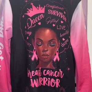 Breast Cancer Warrior Women's Top - Pink and Black